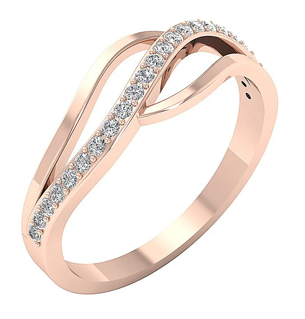 The Emmeline Sparkly Natural Diamond Anniversary Ring 14K White Yellow Rose Gold 7.25 mm - Image 3