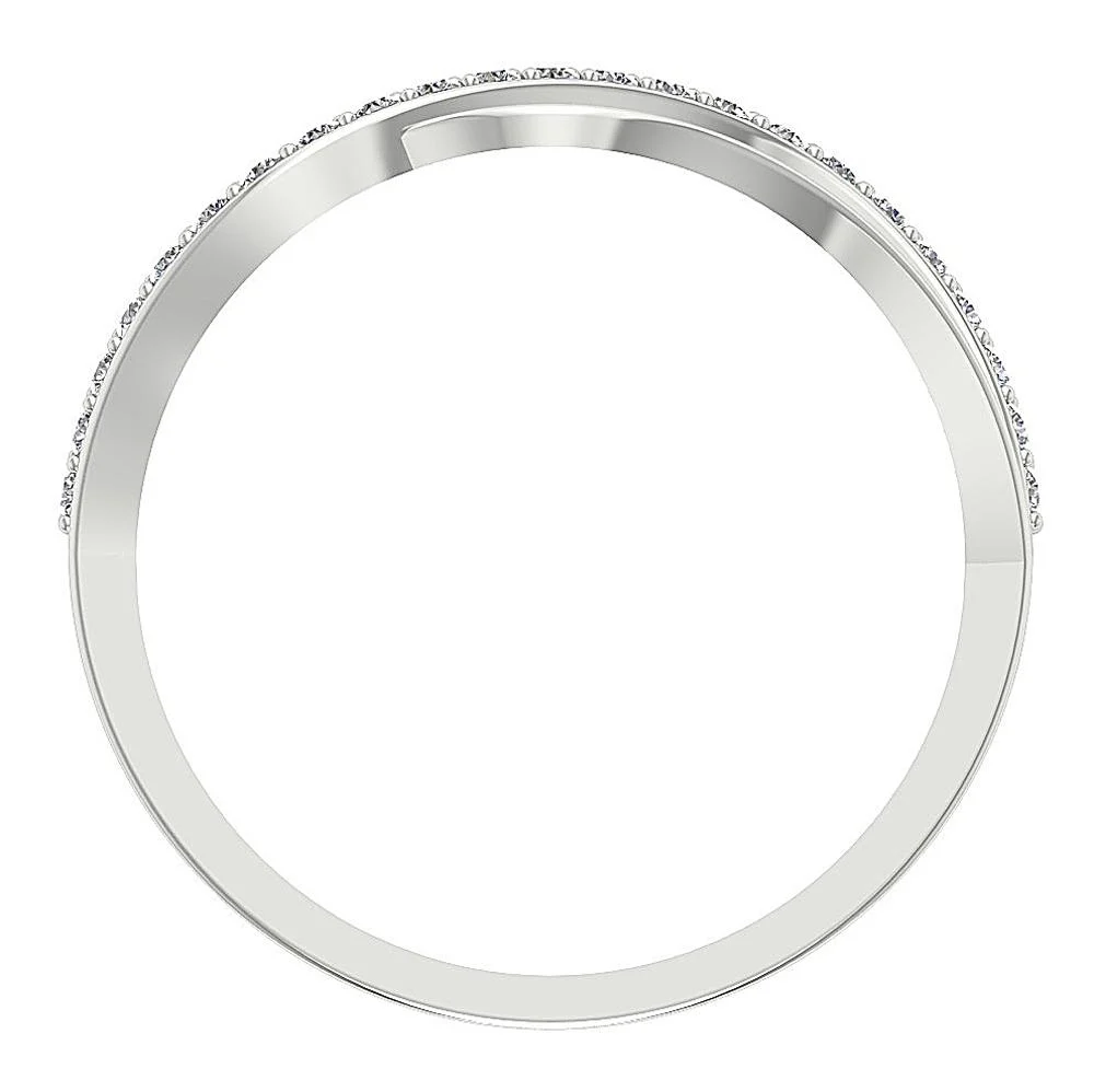 The Emmeline Sparkly Natural Diamond Anniversary Ring 14K White Yellow Rose Gold 7.25 mm - Image 4