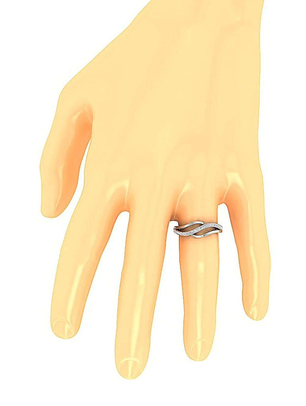 The Emmeline Sparkly Natural Diamond Anniversary Ring 14K White Yellow Rose Gold 7.25 mm - Image 7
