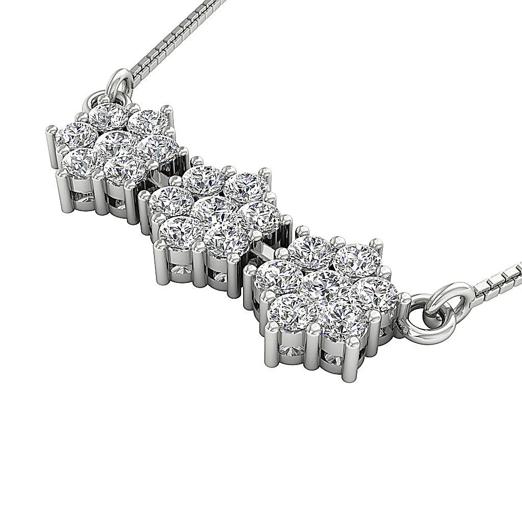 The Emmett Round Brilliant Cut Diamond 14k White Gold Fashion Pendant Necklace - Image 6