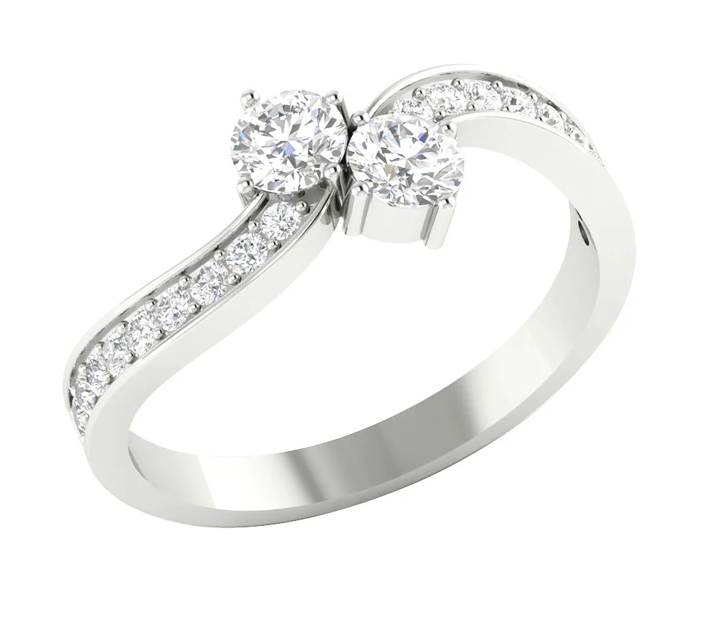 The Emmitt Forever Us Designer Solitaire Engagement Natural Diamond Ring 14K Solid Gold