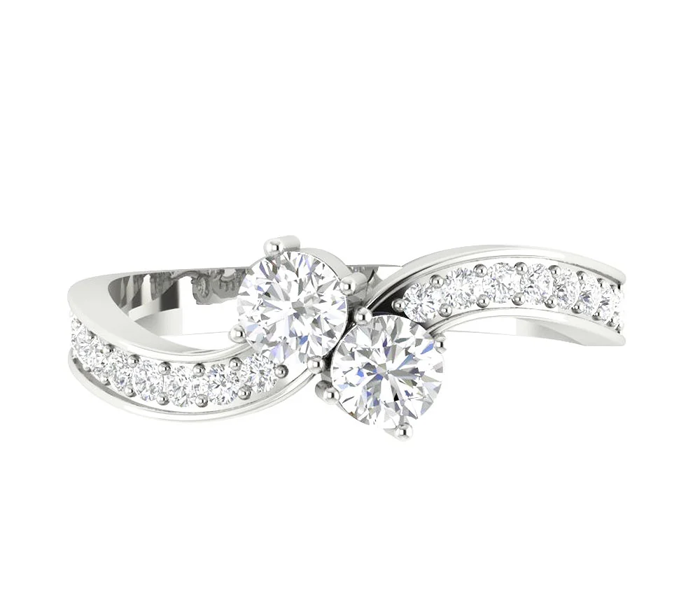 The Emmitt Forever Us Designer Solitaire Engagement Natural Diamond Ring 14K Solid Gold - Image 6