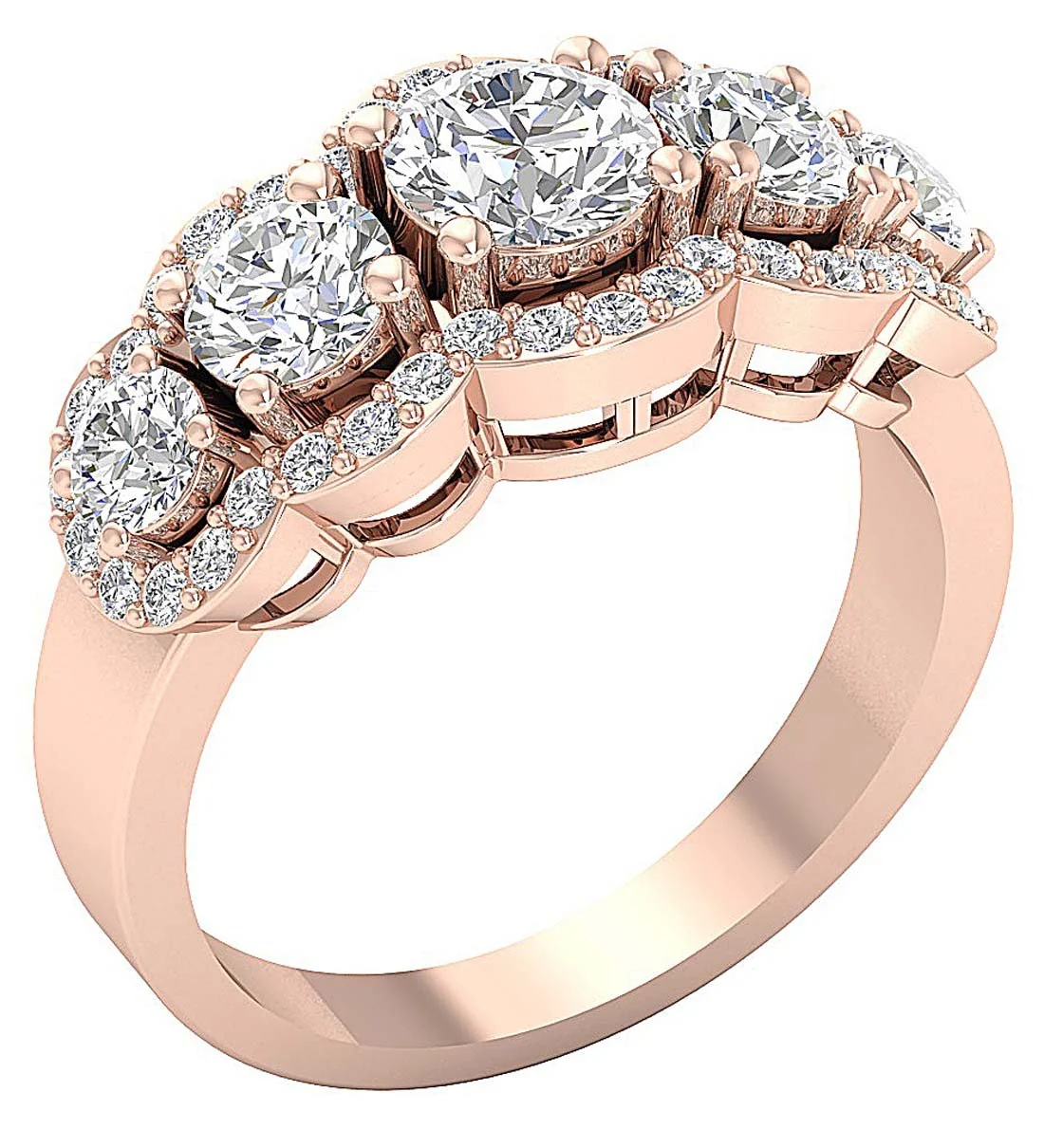 The Enrique Designer Engagement Wedding Ring Genuine Diamond Yellow Gold 10.10 mm - Image 4