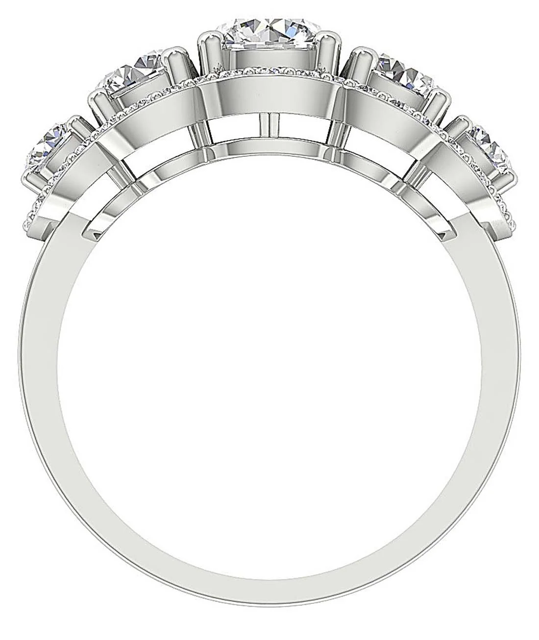 The Enrique Designer Engagement Wedding Ring Genuine Diamond Yellow Gold 10.10 mm - Image 5