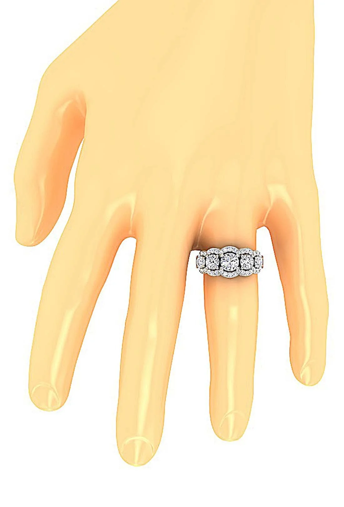 The Enrique Designer Engagement Wedding Ring Genuine Diamond Yellow Gold 10.10 mm - Image 9