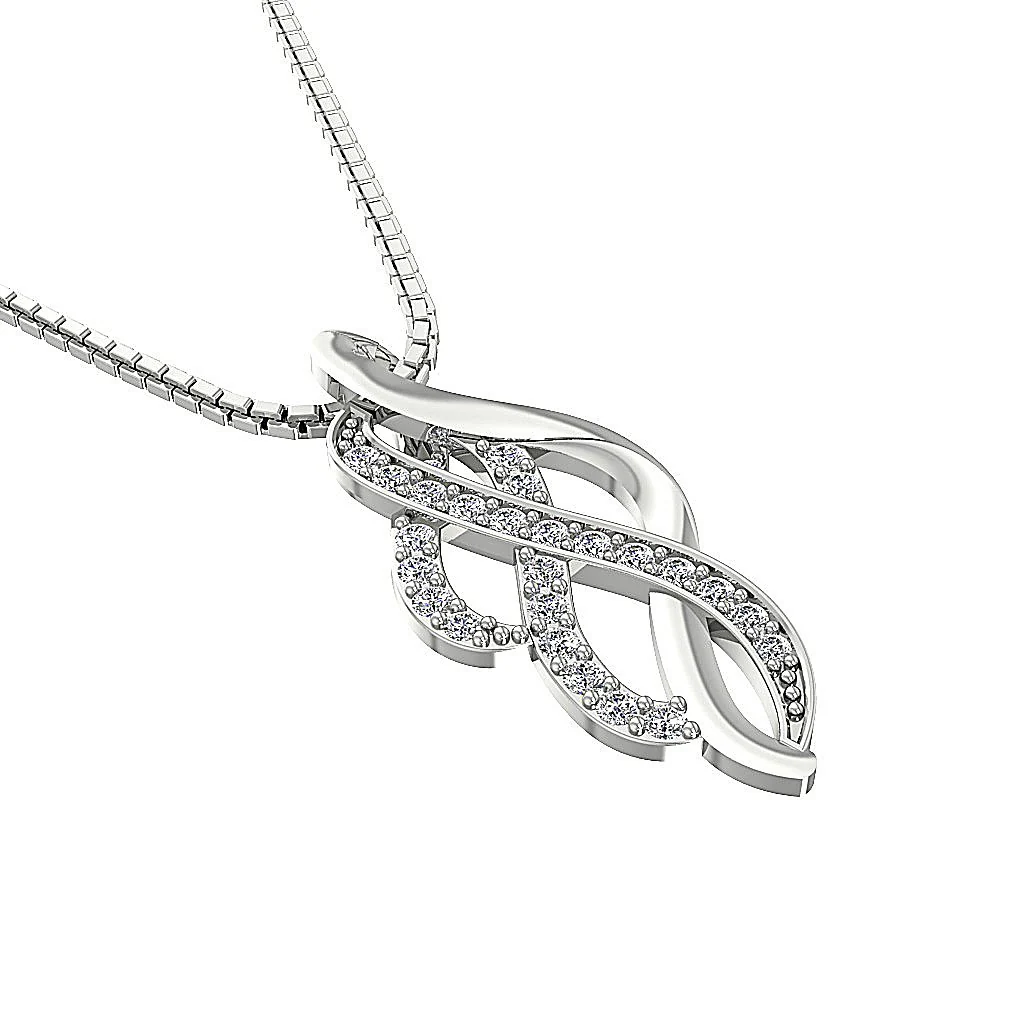 The Enzo 14k White Gold Sparkly Genuine Diamond Fashion Pendant For Women - Image 4