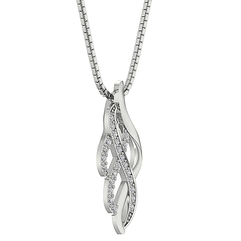 The Enzo 14k White Gold Sparkly Genuine Diamond Fashion Pendant For Women - Image 5