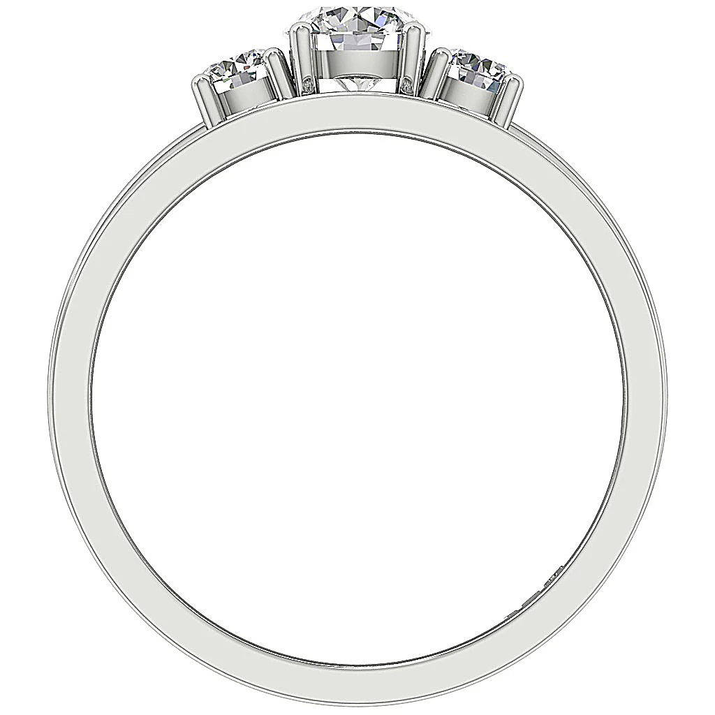 The Enzo 14k Gold Natural Diamond 3 Stone Bridal Wedding Ring Band Set For Women - Image 6
