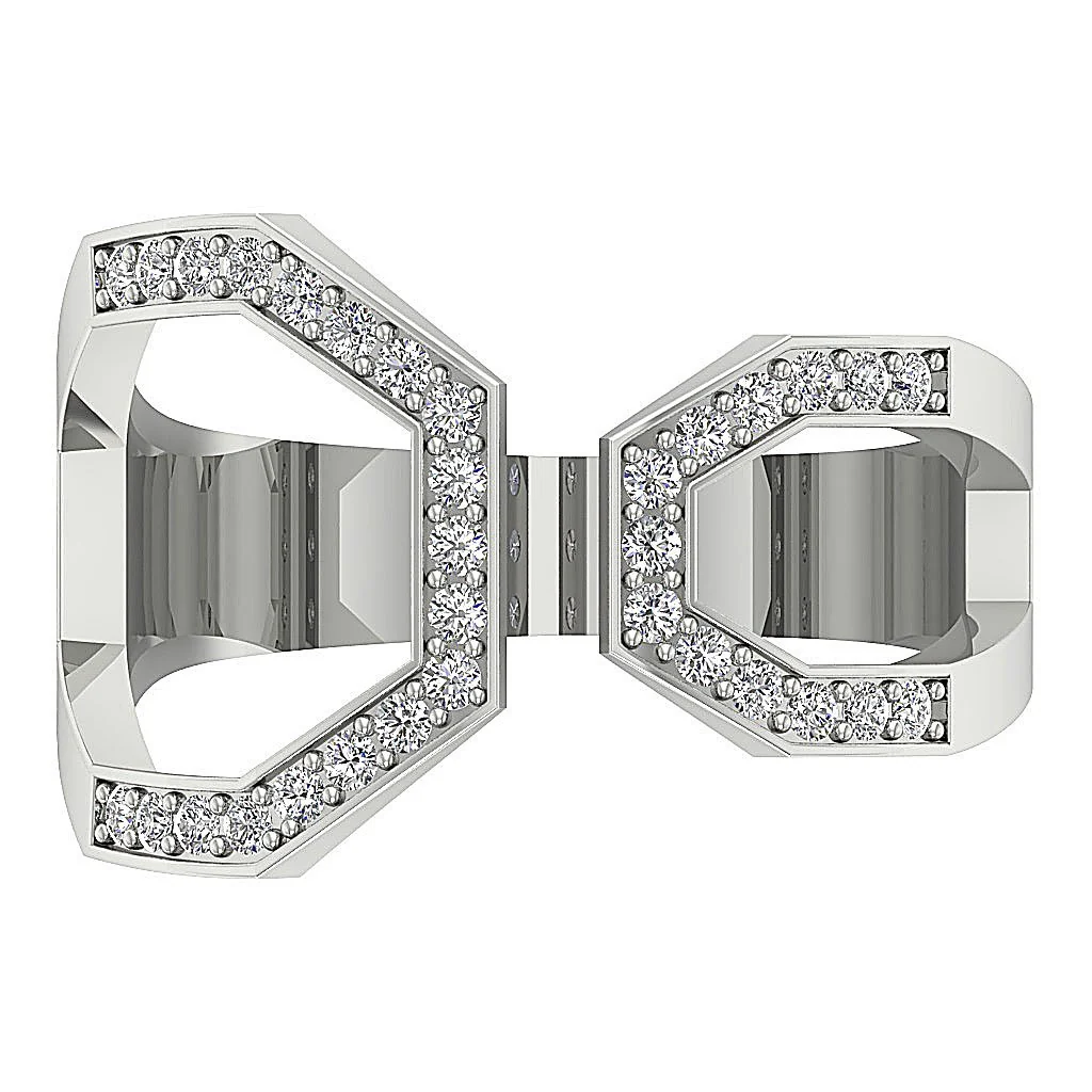 The Eric Open Fashion Anniversary Ring Rose Gold Round Cut Diamond Prong Set - Image 6