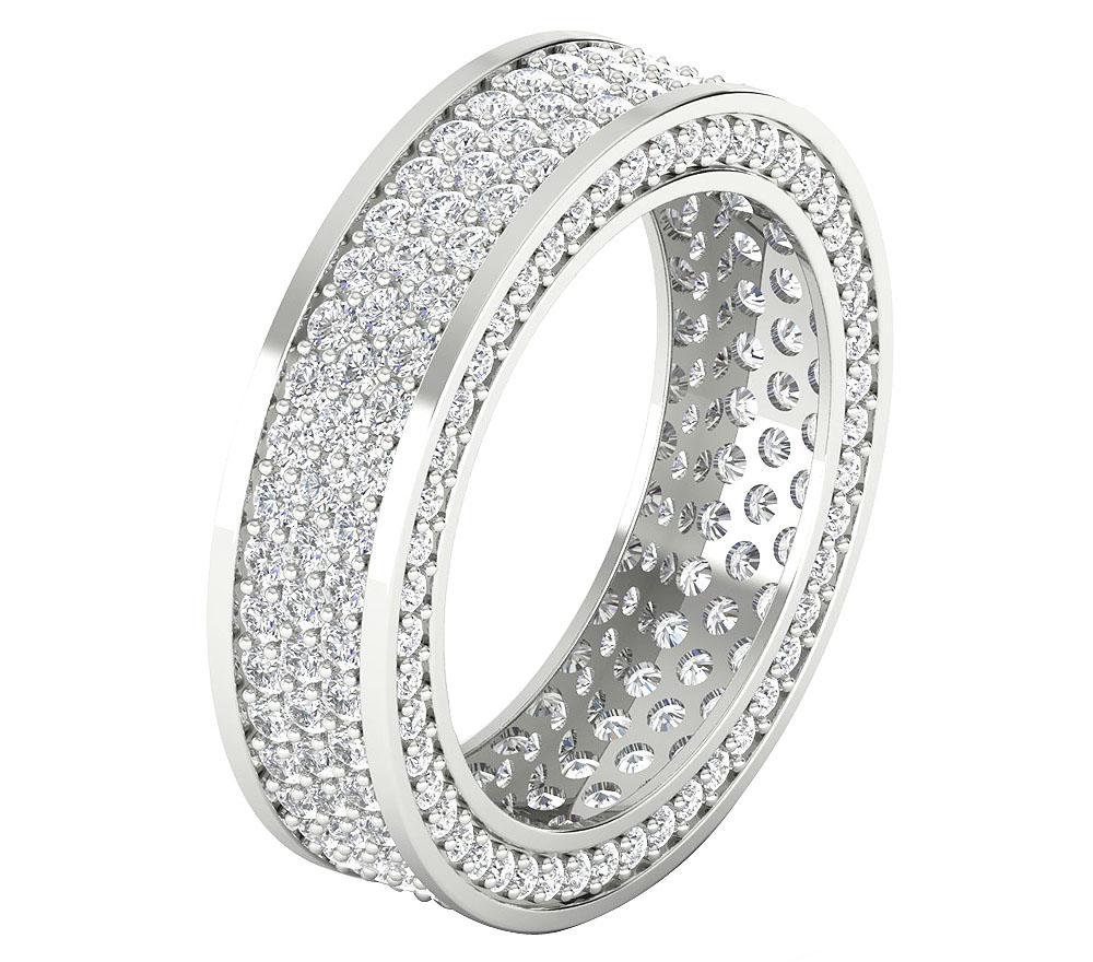 The Erick 3.25 Carat Three row Natural Diamond Full Eternity Wedding Ring White Gold - Image 2