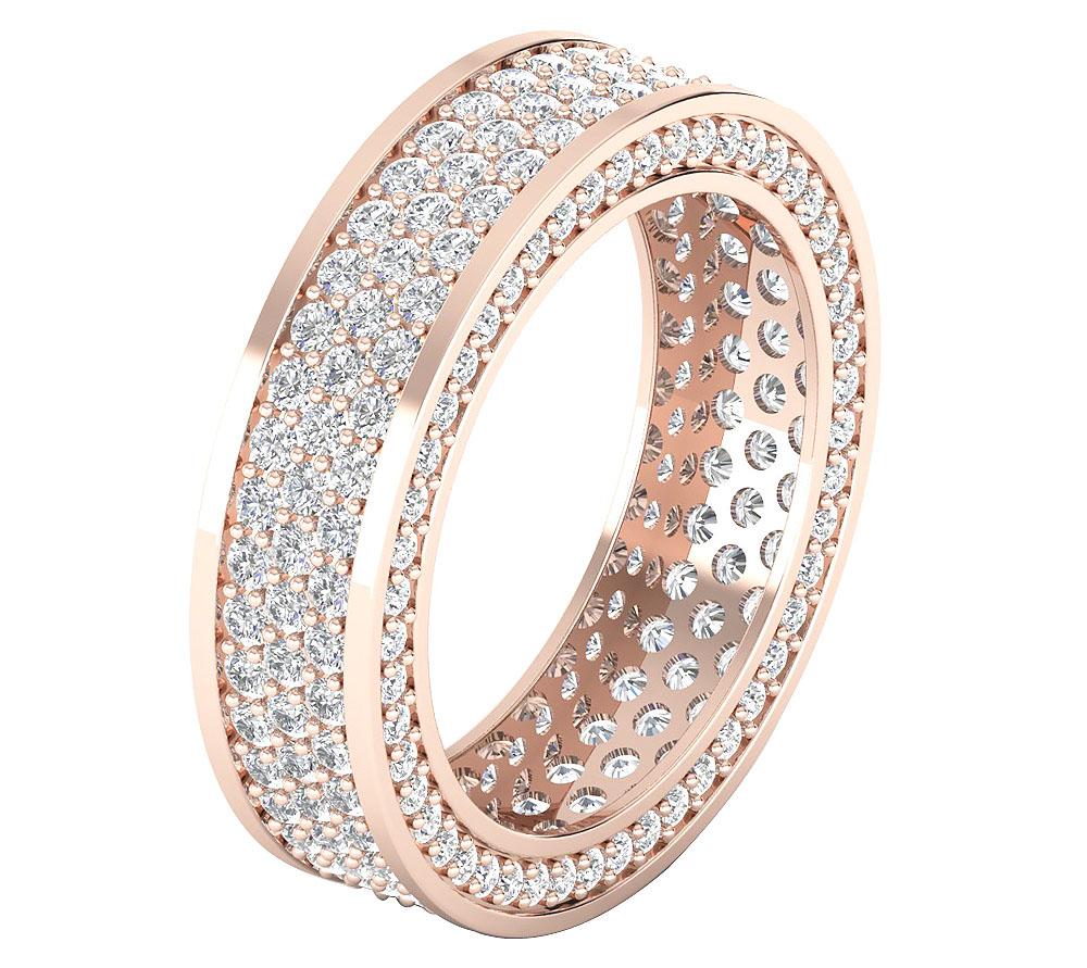 The Erick 3.25 Carat Three row Natural Diamond Full Eternity Wedding Ring White Gold - Image 3