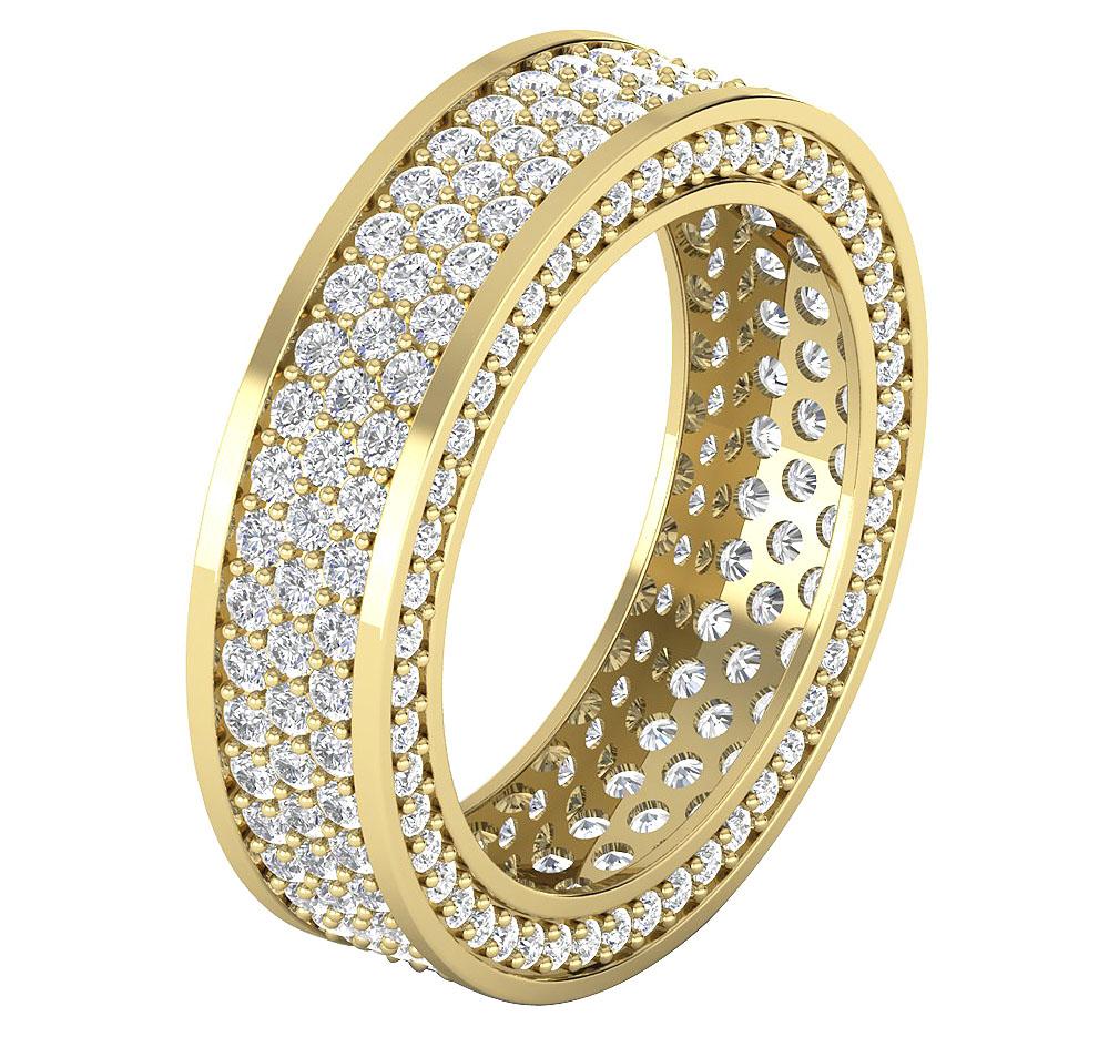 The Erick 3.25 Carat Three row Natural Diamond Full Eternity Wedding Ring White Gold - Image 4