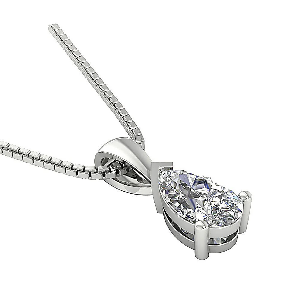 14k Rose Gold Martini 3 Prong Set I1 G 0.70Ct Pear Diamond Solitaire Pendant For Her - Image 4