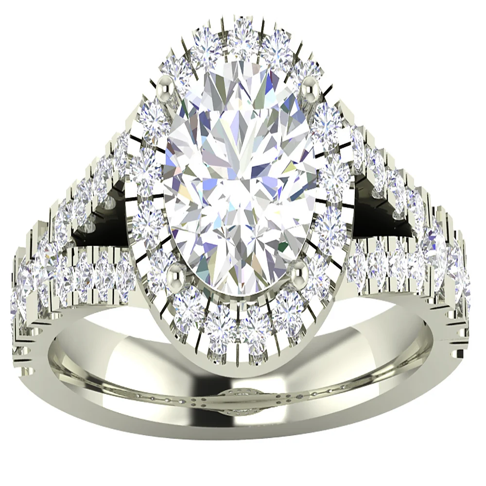 The Esteban Split Shank Round Diamond Halo Solitaire Engagement Ring 14K Rose Gold - Image 4