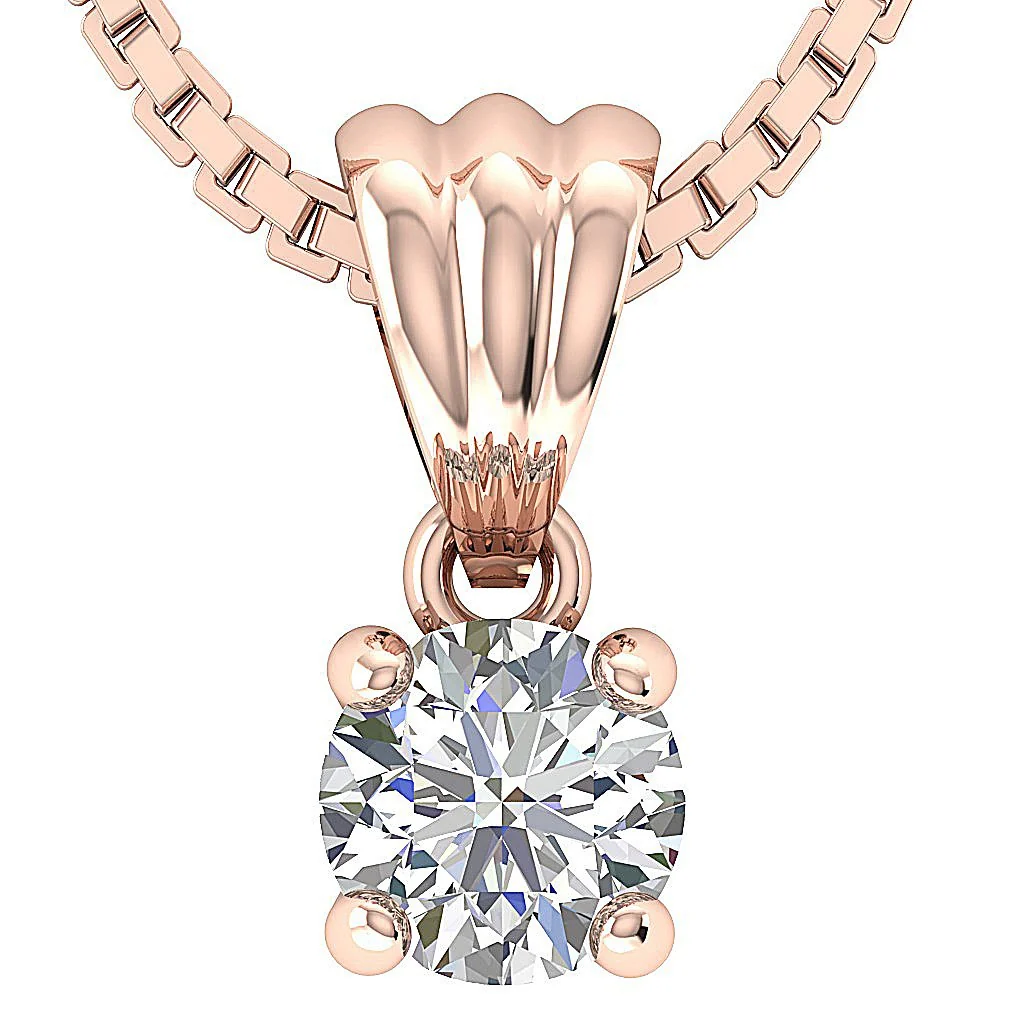 The Eternal Solitaire Round Lab-Grown Diamond Pendant in 14K Gold VS F 0.50-1.00 Carat
