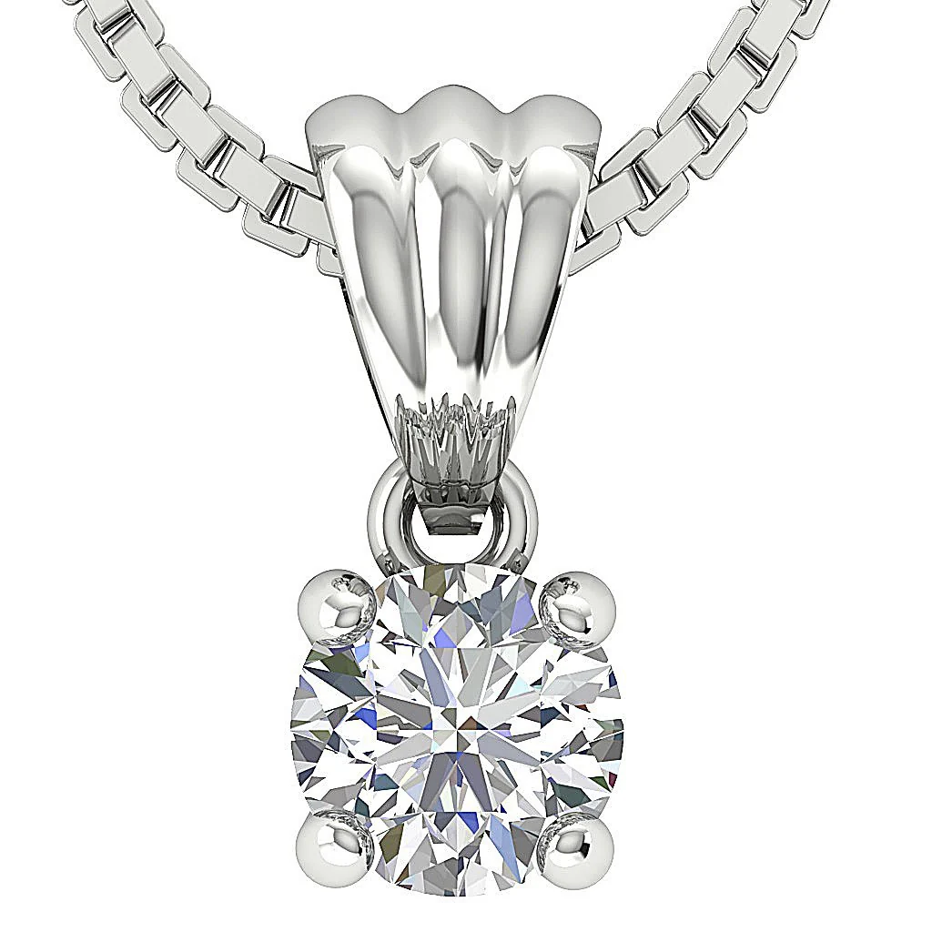 The Eternal Solitaire Round Lab-Grown Diamond Pendant in 14K Gold VS F 0.50-1.00 Carat - Image 2