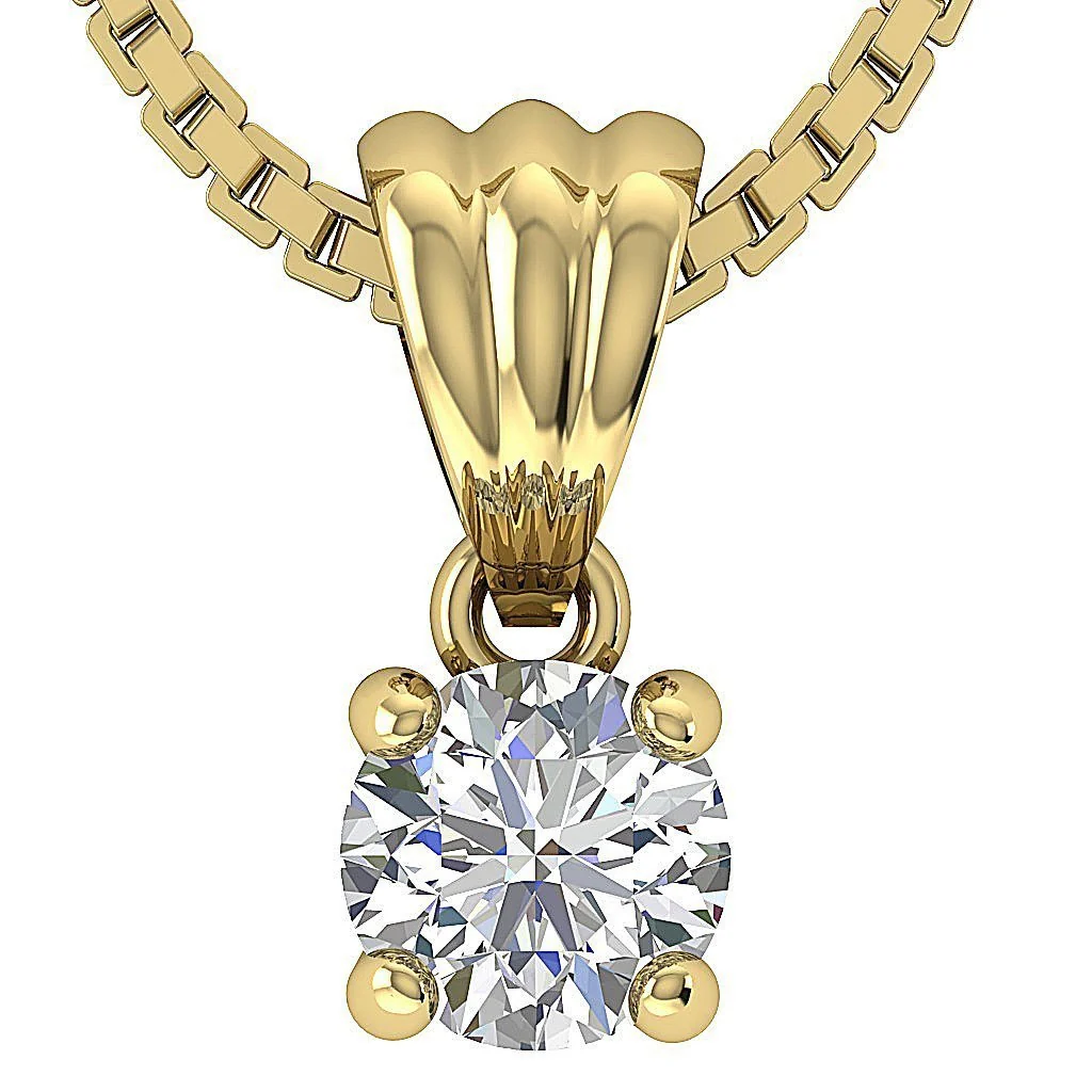 The Eternal Solitaire Round Lab-Grown Diamond Pendant in 14K Gold VS F 0.50-1.00 Carat - Image 3