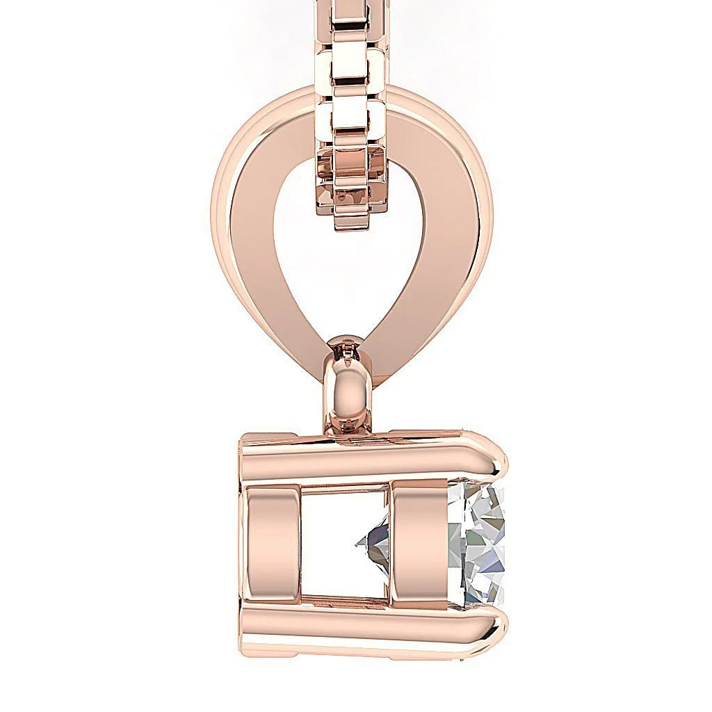 The Eternal Solitaire Round Lab-Grown Diamond Pendant in 14K Gold VS F 0.50-1.00 Carat - Image 4