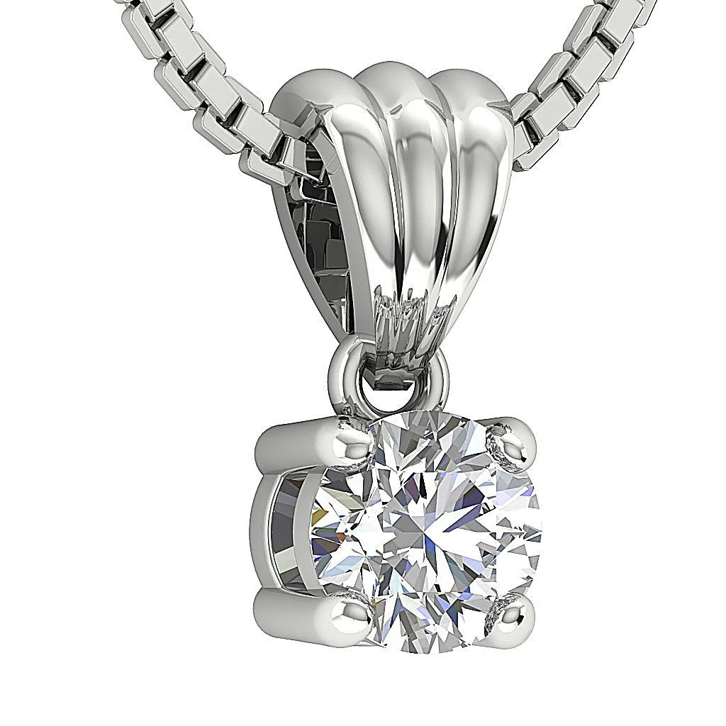 The Eternal Solitaire Round Lab-Grown Diamond Pendant in 14K Gold VS F 0.50-1.00 Carat - Image 7