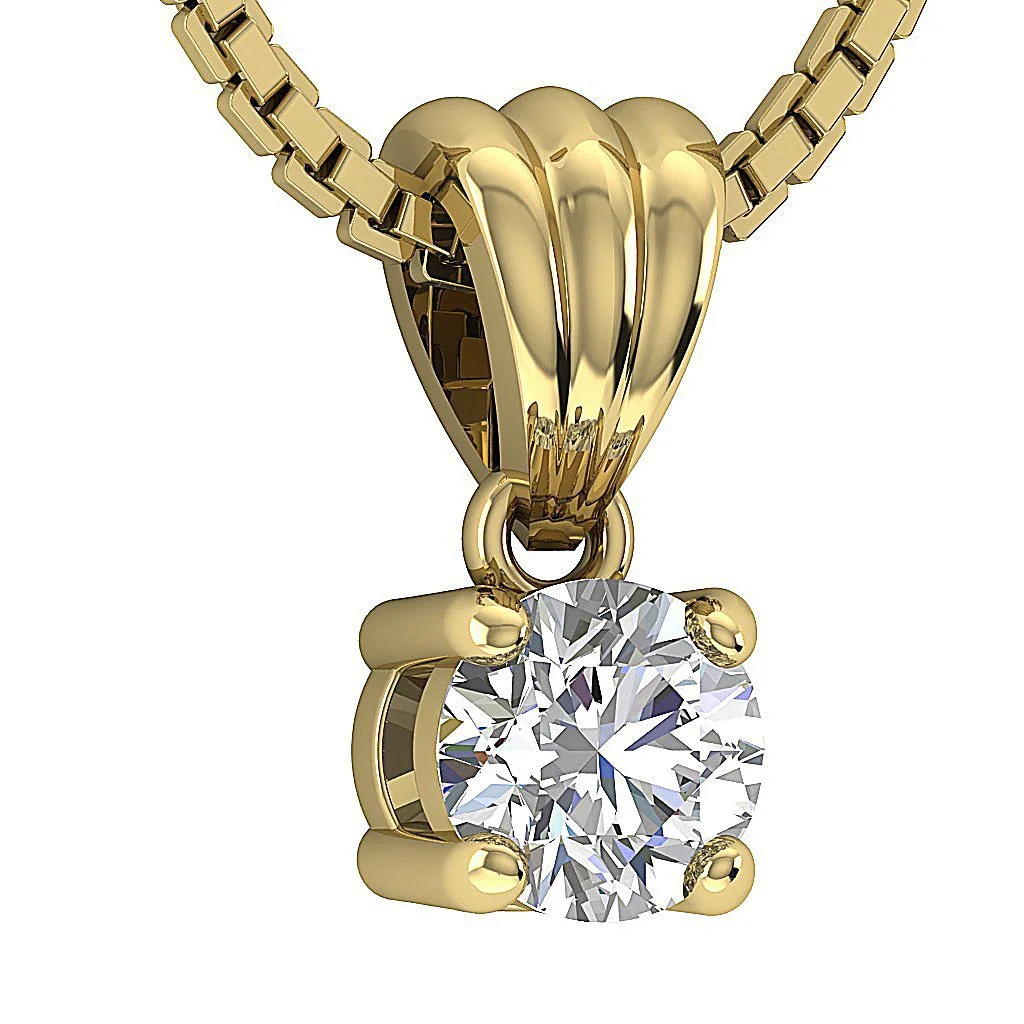 The Eternal Solitaire Round Lab-Grown Diamond Pendant in 14K Gold VS F 0.50-1.00 Carat - Image 8