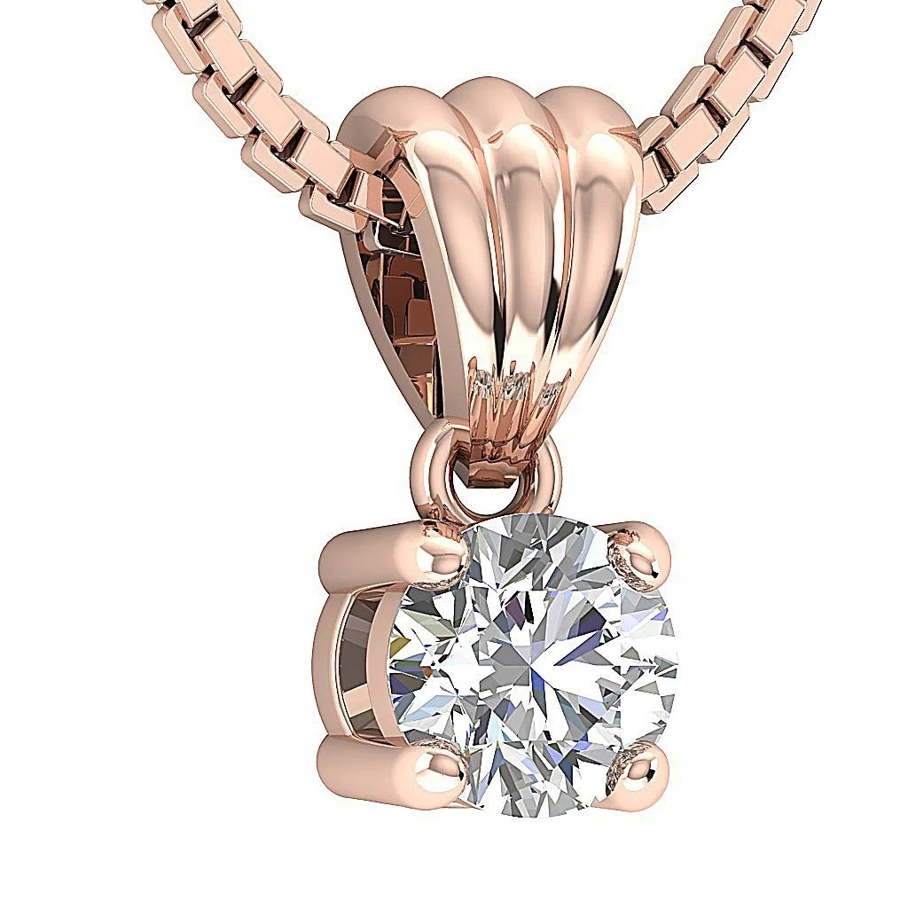 The Eternal Solitaire Round Lab-Grown Diamond Pendant in 14K Gold VS F 0.50-1.00 Carat - Image 9