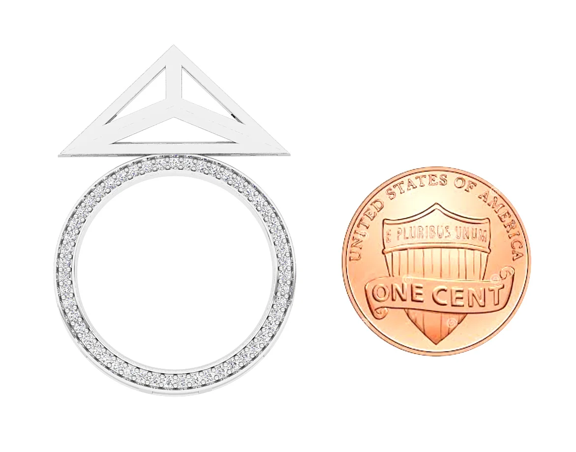 The Ethan Fashion Circle Pendant 14k Two-Tone Gold Natural Diamond Prong Set - Image 9