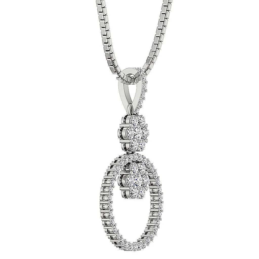The Evan Natural Diamond 14K Rose Gold Circle Fashion Pendant Prong Set - Image 6