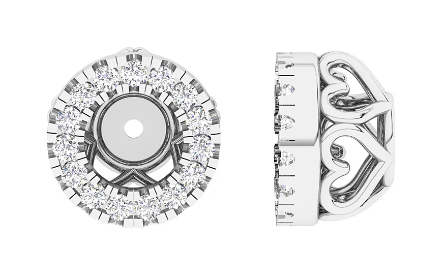 I1/SI1/VS1/VVS1 0.45Carat Genuine Diamond Jacket Earring 14K Rose Gold Prong Set - Image 7