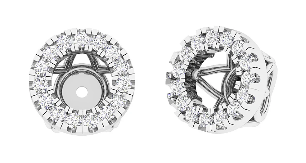 I1/SI1/VS1/VVS1 0.45Carat Genuine Diamond Jacket Earring 14K Rose Gold Prong Set - Image 2