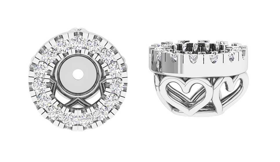 I1/SI1/VS1/VVS1 0.45Carat Genuine Diamond Jacket Earring 14K Rose Gold Prong Set - Image 5