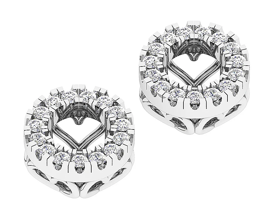 I1/SI1/VS1/VVS1 0.45Carat Genuine Diamond Jacket Earring 14K Rose Gold Prong Set - Image 6