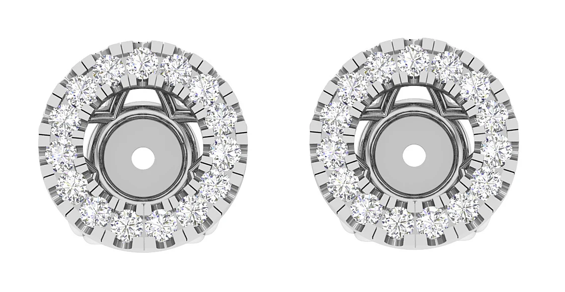 I1/SI1/VS1/VVS1 0.45Carat Genuine Diamond Jacket Earring 14K Rose Gold Prong Set - Image 8