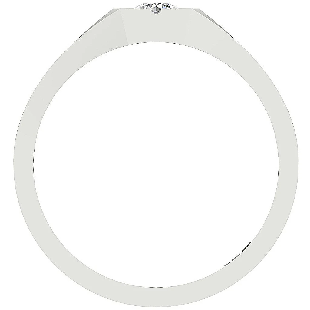 The Everly Round Solitaire Diamond 14K White Yellow Rose Gold Mens Engagement Ring - Image 6