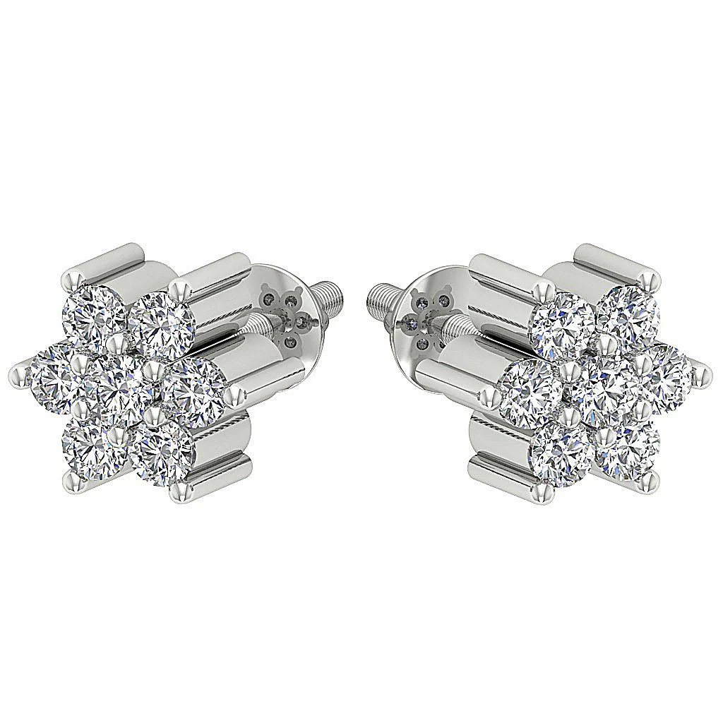 The Ezekiel 14K Solid Gold Natural Diamond Designer Studs Earrings Prong Set Screw Back - Image 7