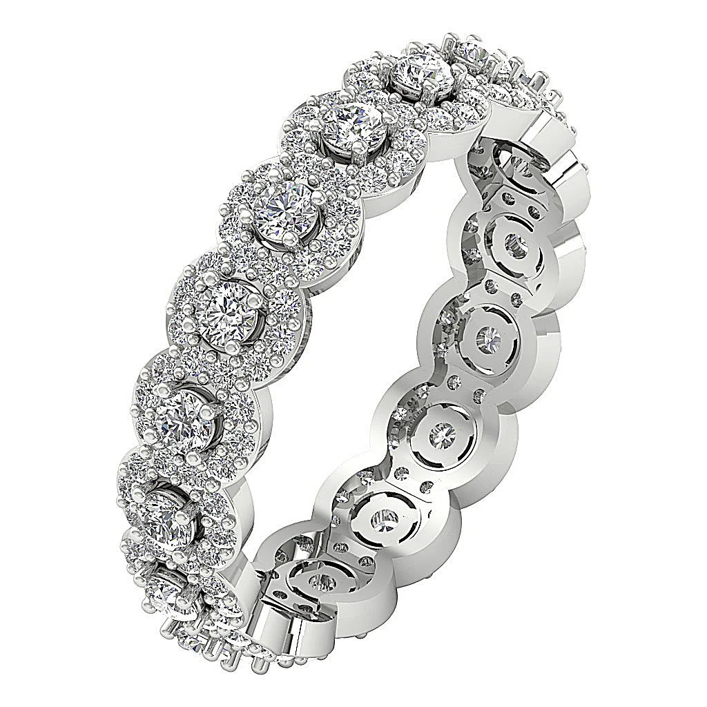 The Ezequiel Halo Set Round Diamond Eternity Wedding Ring 14K Yellow Gold - Image 2