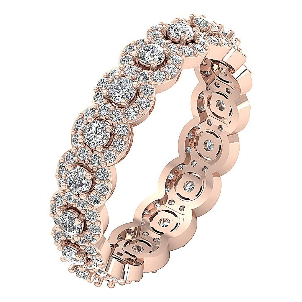 The Ezequiel Halo Set Round Diamond Eternity Wedding Ring 14K Yellow Gold - Image 3