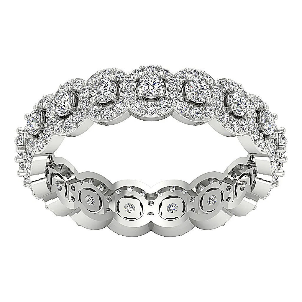 The Ezequiel Halo Set Round Diamond Eternity Wedding Ring 14K Yellow Gold - Image 4
