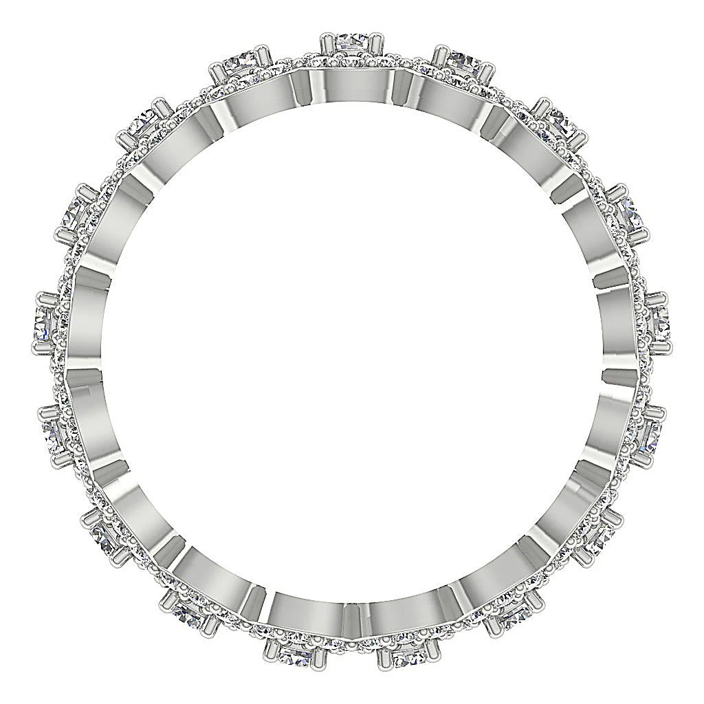 The Ezequiel Halo Set Round Diamond Eternity Wedding Ring 14K Yellow Gold - Image 5