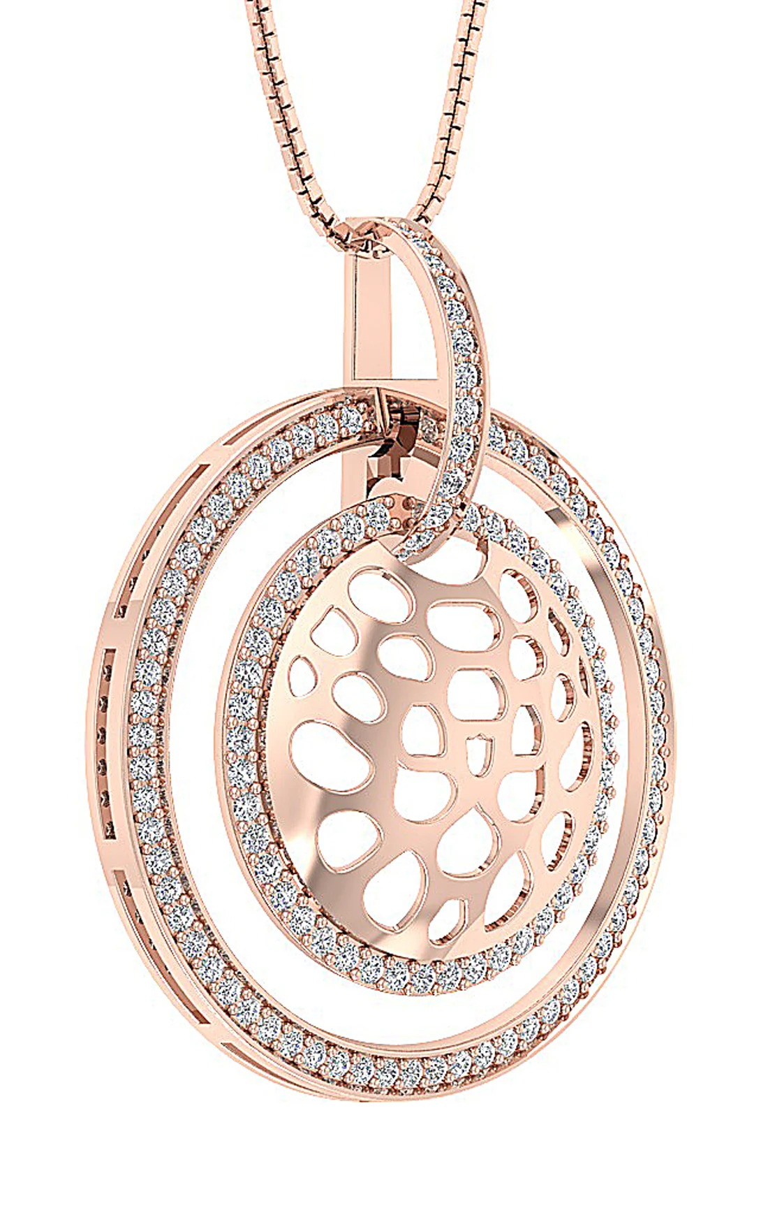 The Ezra 14k Solid Gold Round Cut Diamond Designer Circle Pendant For Women - Image 6