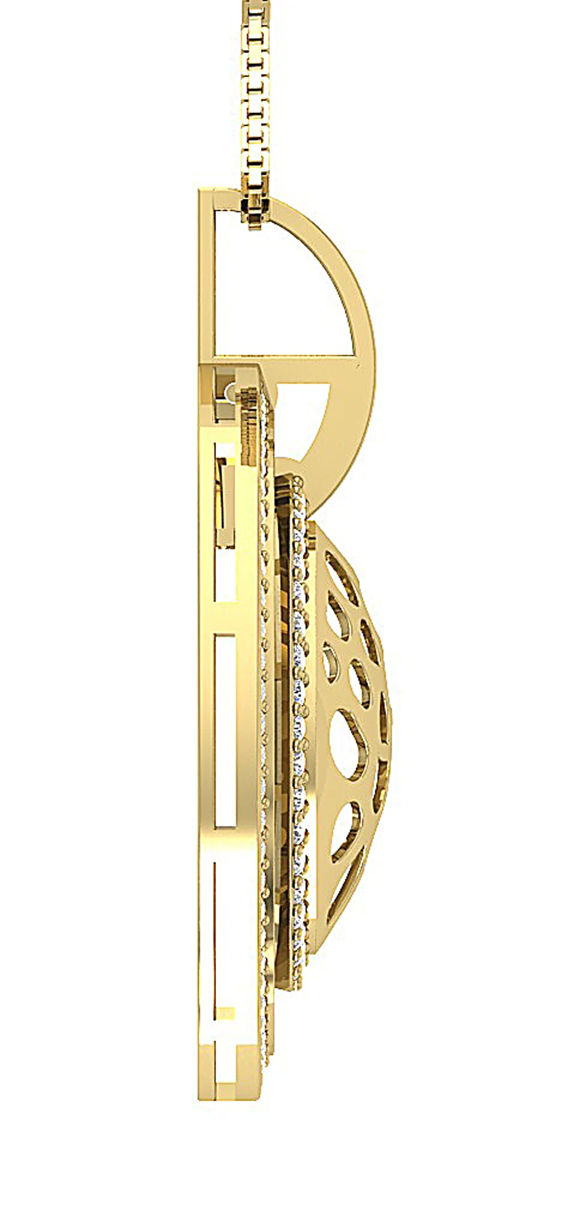 The Ezra 14k Solid Gold Round Cut Diamond Designer Circle Pendant For Women - Image 8