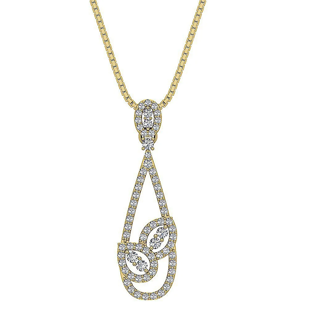 The Felix 14k Solid Gold Natural Round Fashion Pendant Necklace 1.30 Inch - Image 2