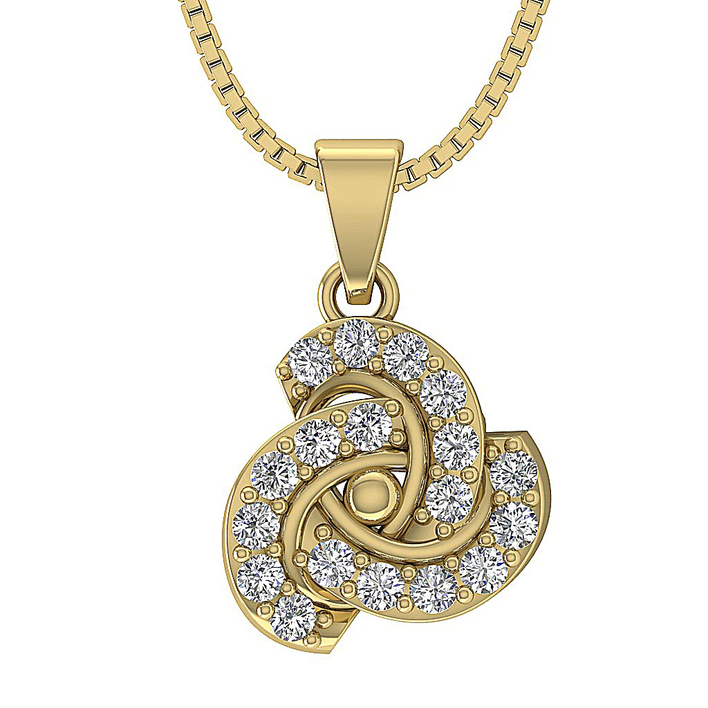 The Fernando Genuine Diamond Knot Fashion Pendant 14K White Gold Prong Set - Image 2