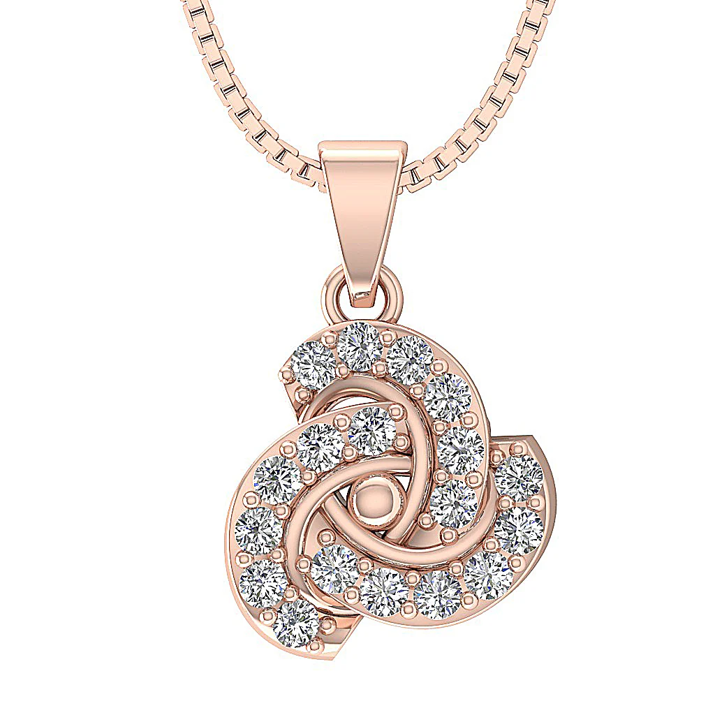 The Fernando Genuine Diamond Knot Fashion Pendant 14K White Gold Prong Set - Image 3