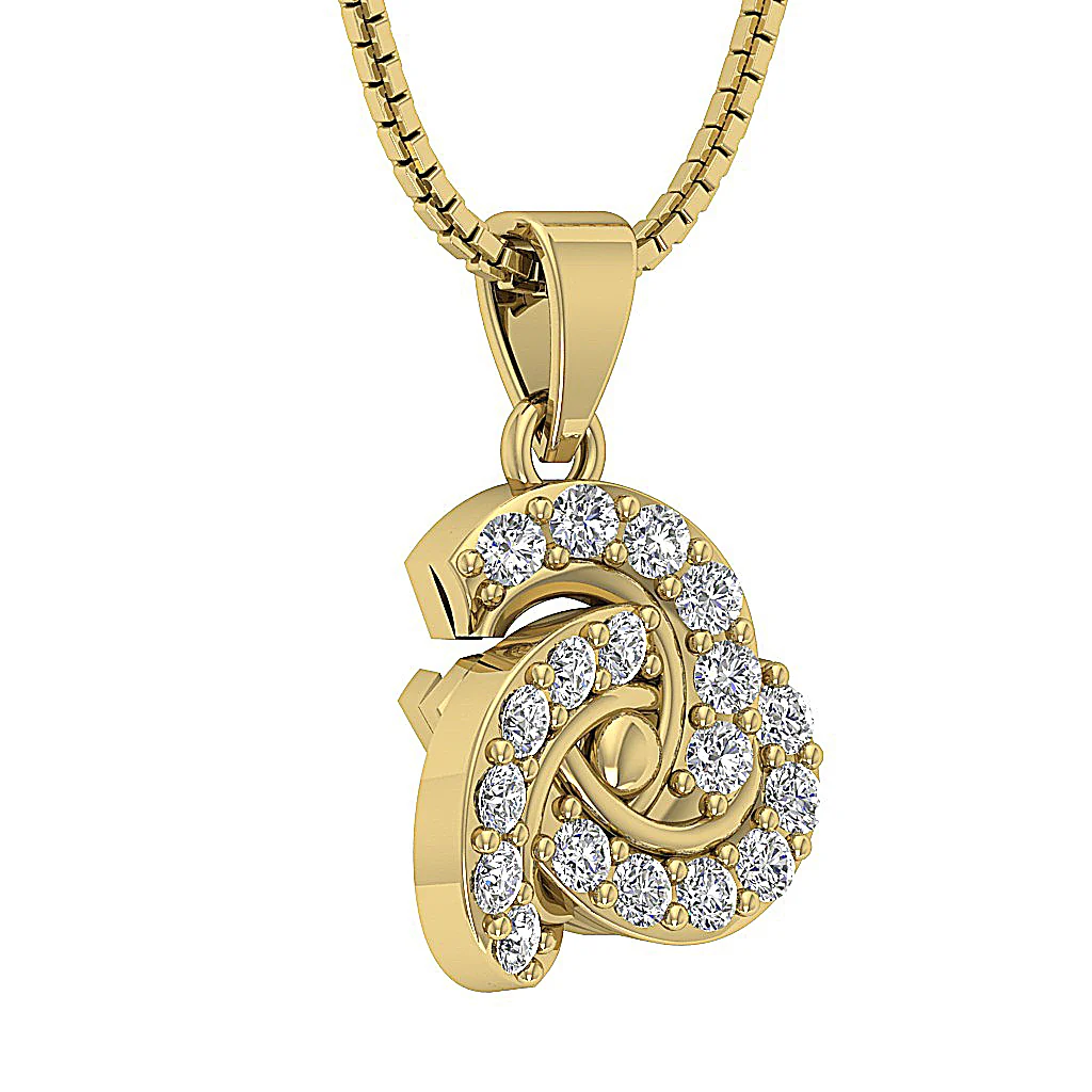 The Fernando Genuine Diamond Knot Fashion Pendant 14K White Gold Prong Set - Image 5