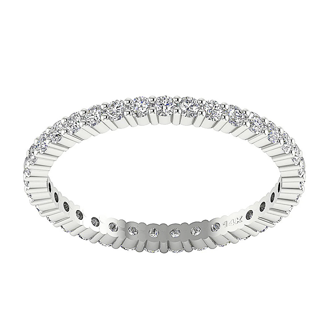 The Fernando Natural Diamond Eternity Anniversary Ring With Prong Set 14K Gold - Image 4
