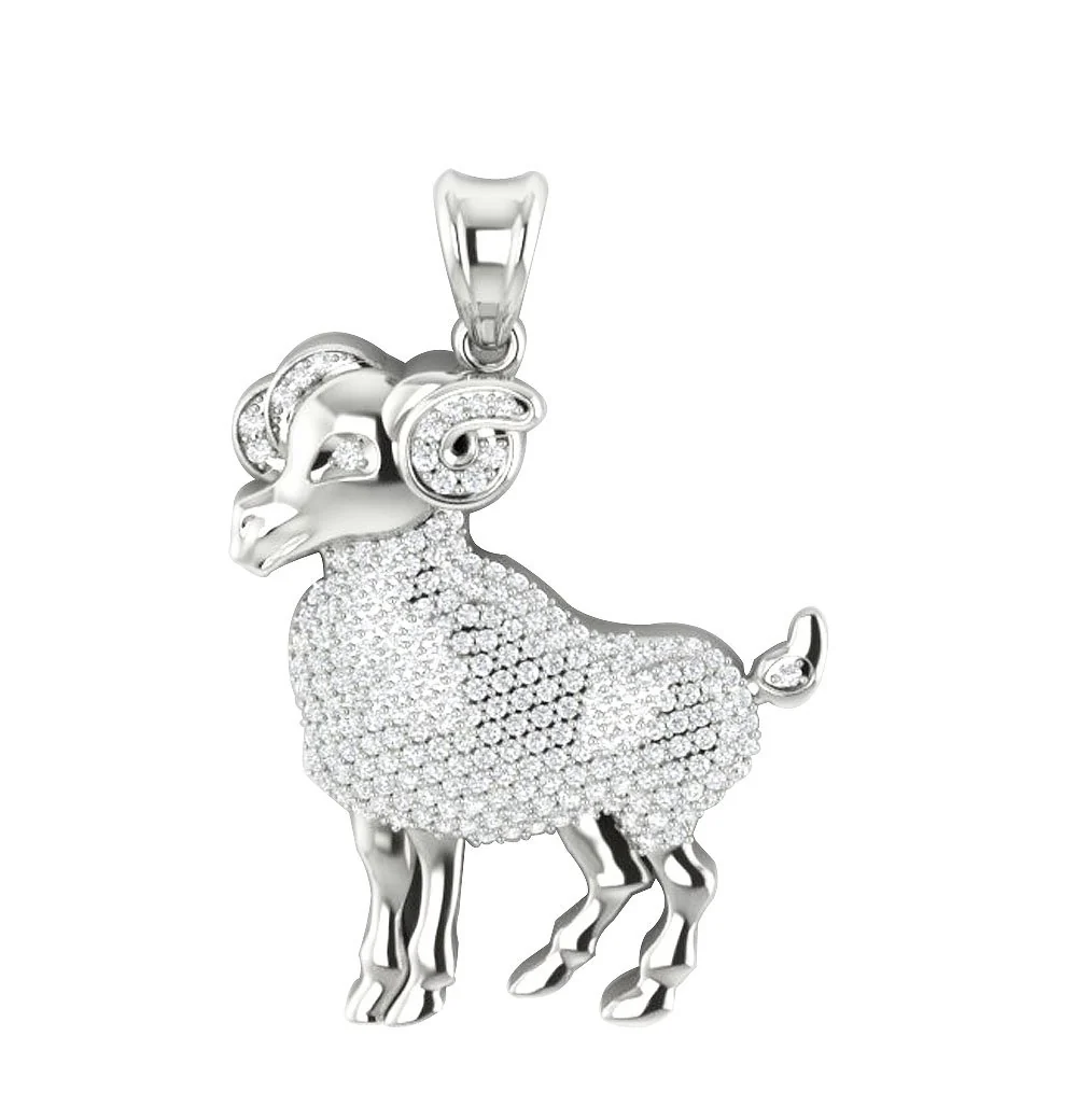 The Finley Genuine Diamond Rose Gold Aries Zodiac Sign Pendant Necklace 1.22 Inch - Image 3