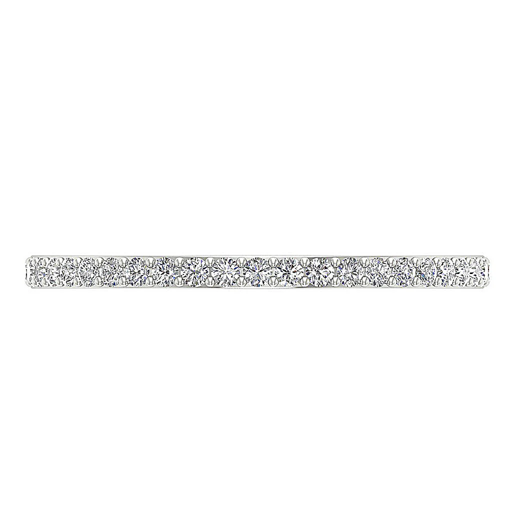 The Finley Stackable Eternity Anniversary Round Diamond Ring 14K Gold Band Prong Set - Image 5