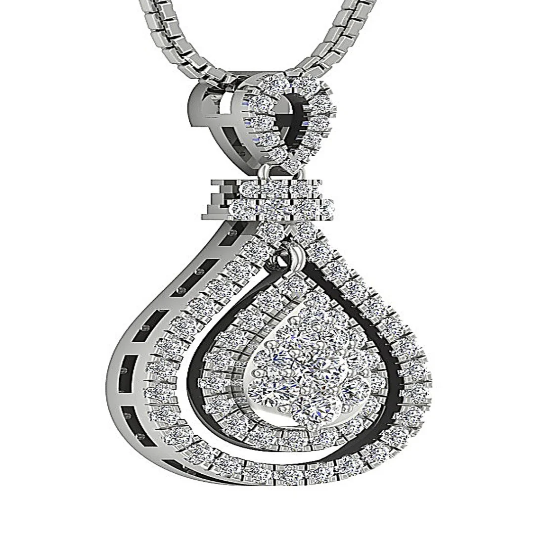 The Finn 14k Rose Gold Round Diamond Fashion Pendant Prong Set - Image 4