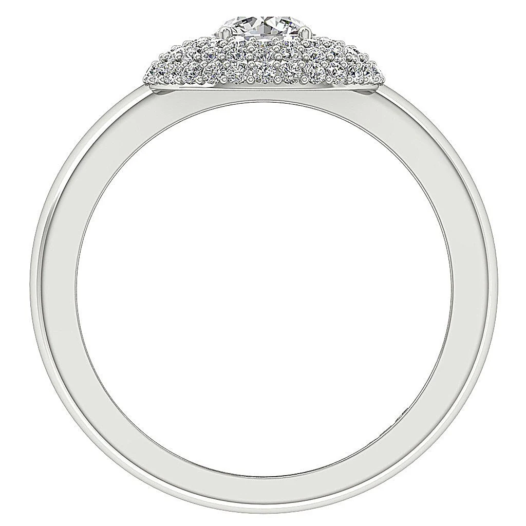 The Finnegan Gorgeous Tripal Halo Solitaire Engagement Ring Round Diamond 14K Gold - Image 5