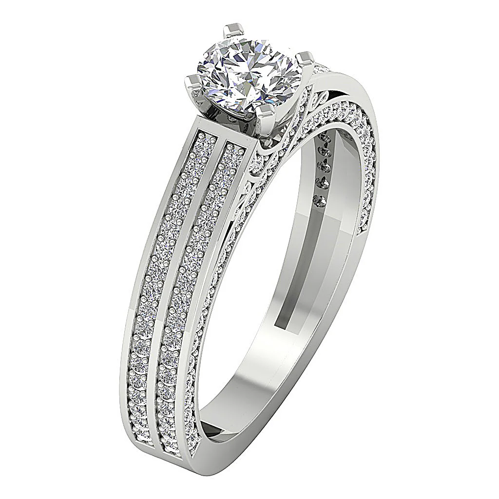 The Fletcher 14k White Gold Genuine Diamond Solitaire Anniversary Ring For Women - Image 3